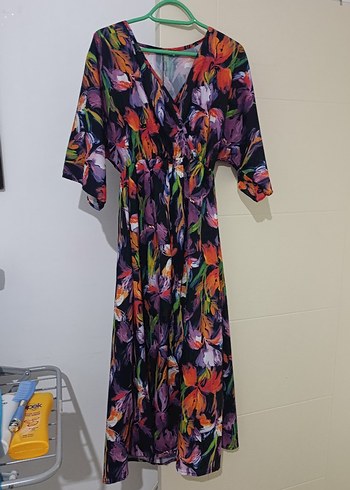 Çiçek Desenli Uzun Bohem Elbise - Görsel 3