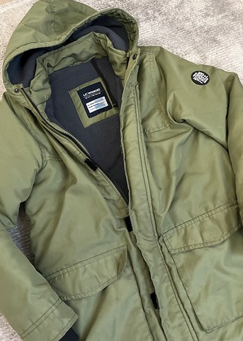 Erkek Çocuk Haki Kapüşonlu Kaban - Görsel 4