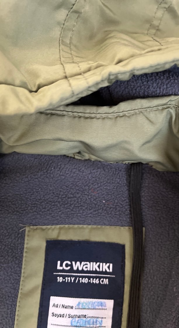 Erkek Çocuk Haki Kapüşonlu Kaban - Görsel 3