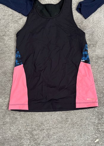 Mavi Detaylı Kadın Spor Atlet ve ince triko Cepken - Görsel 2