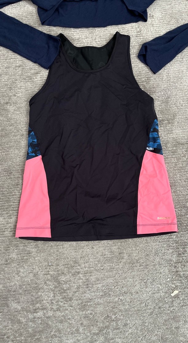 Mavi Detaylı Kadın Spor Atlet ve ince triko Cepken - Görsel 2