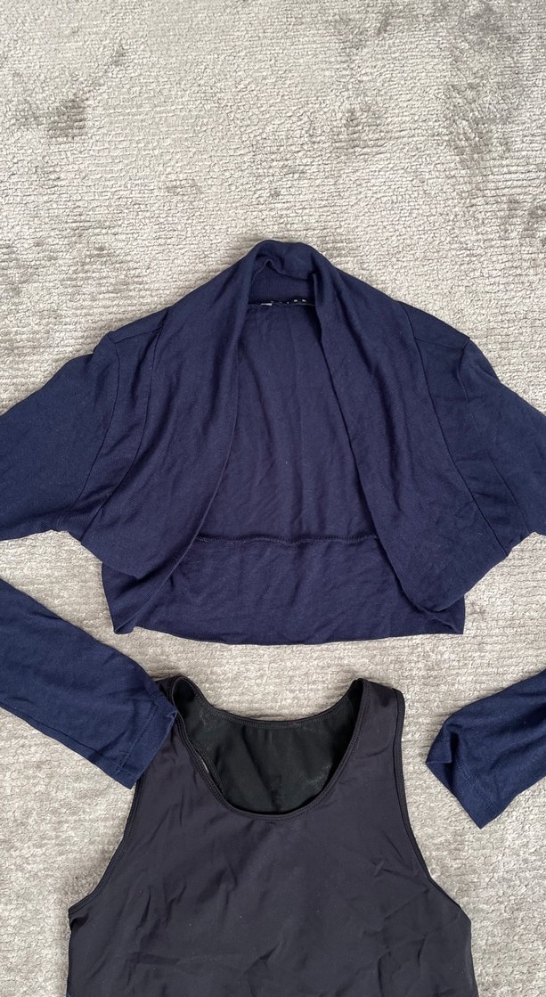 Mavi Detaylı Kadın Spor Atlet ve ince triko Cepken - Görsel 3