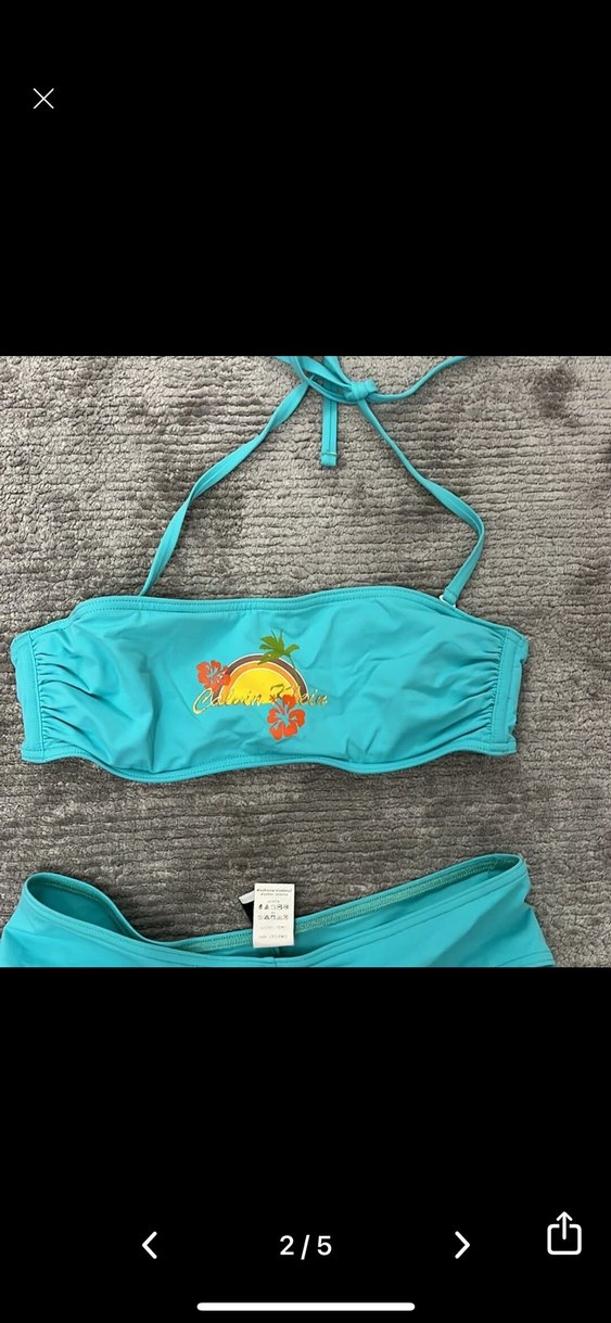 13-14 ya da xs Turkuaz Mini Straplez Bikini Takımı - Görsel 2