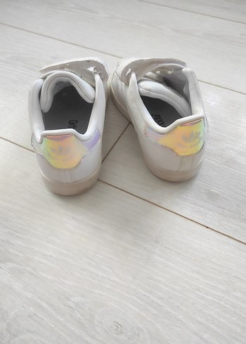 Kız Çocuk Beyaz Cırt Cırtlı Spor Ayakkabı - Görsel 6