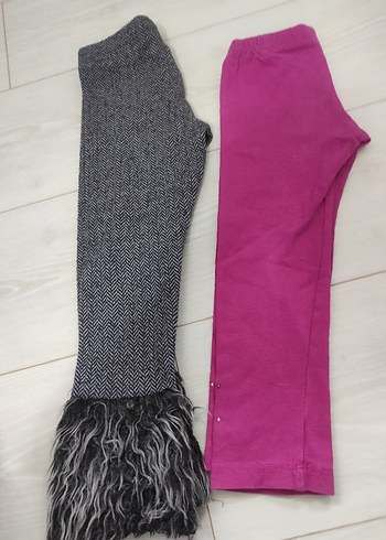 Kız Çocuk Gri Kürklü Tayt - Görsel 4