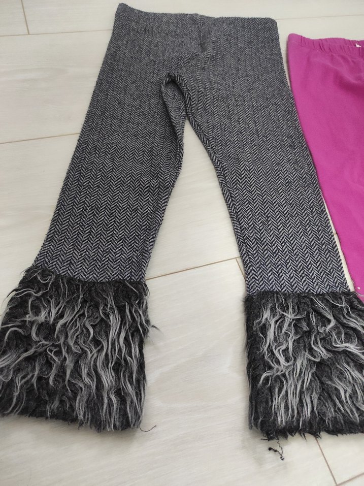 Kız Çocuk Gri Kürklü Tayt - Görsel 2