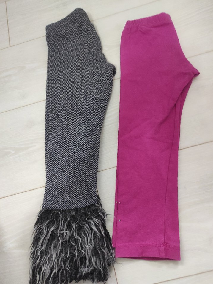 Kız Çocuk Gri Kürklü Tayt - Görsel 4