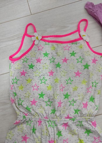 Kız Çocuk Renkli ve Mor Elbise Seti - Görsel 4