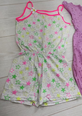 Kız Çocuk Renkli ve Mor Elbise Seti - Görsel 2