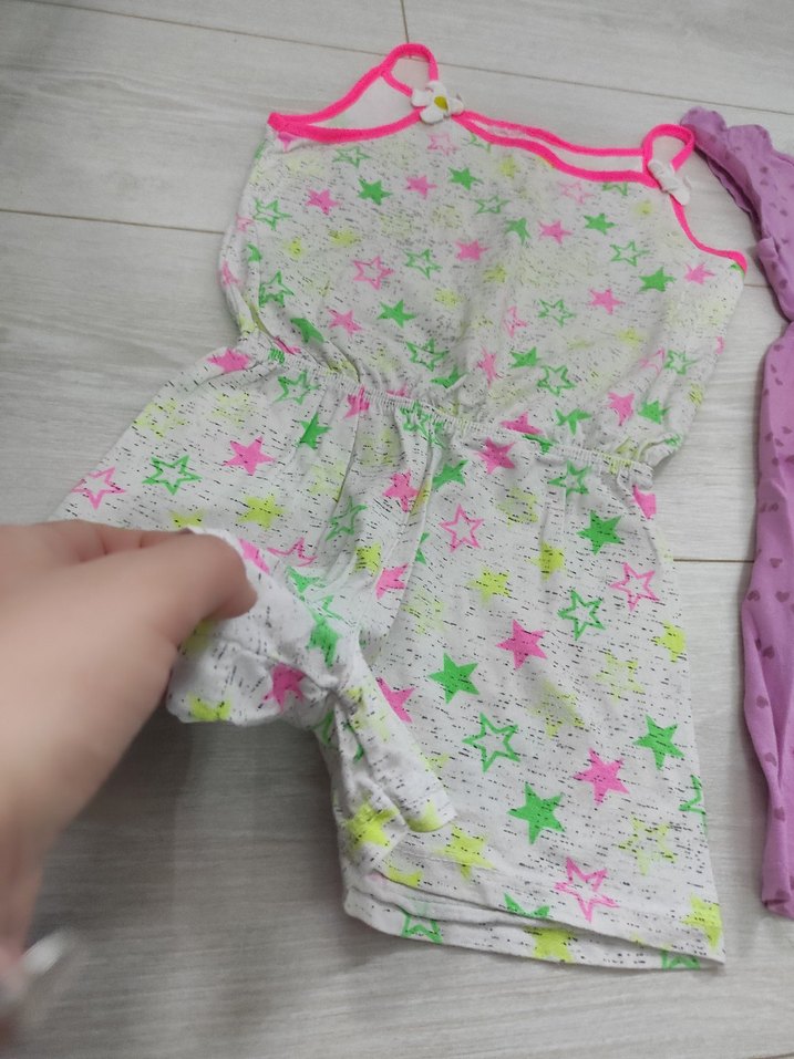 Kız Çocuk Renkli ve Mor Elbise Seti - Görsel 3