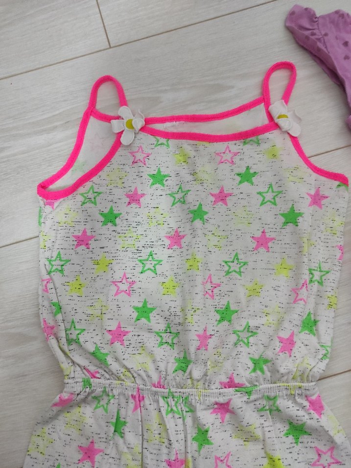 Kız Çocuk Renkli ve Mor Elbise Seti - Görsel 4