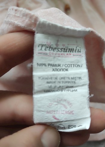 Pembe Dantelli Kız Çocuk Keten Elbise - Görsel 6