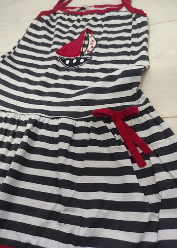 Çizgili Kız Çocuk Elbise - Görsel 2