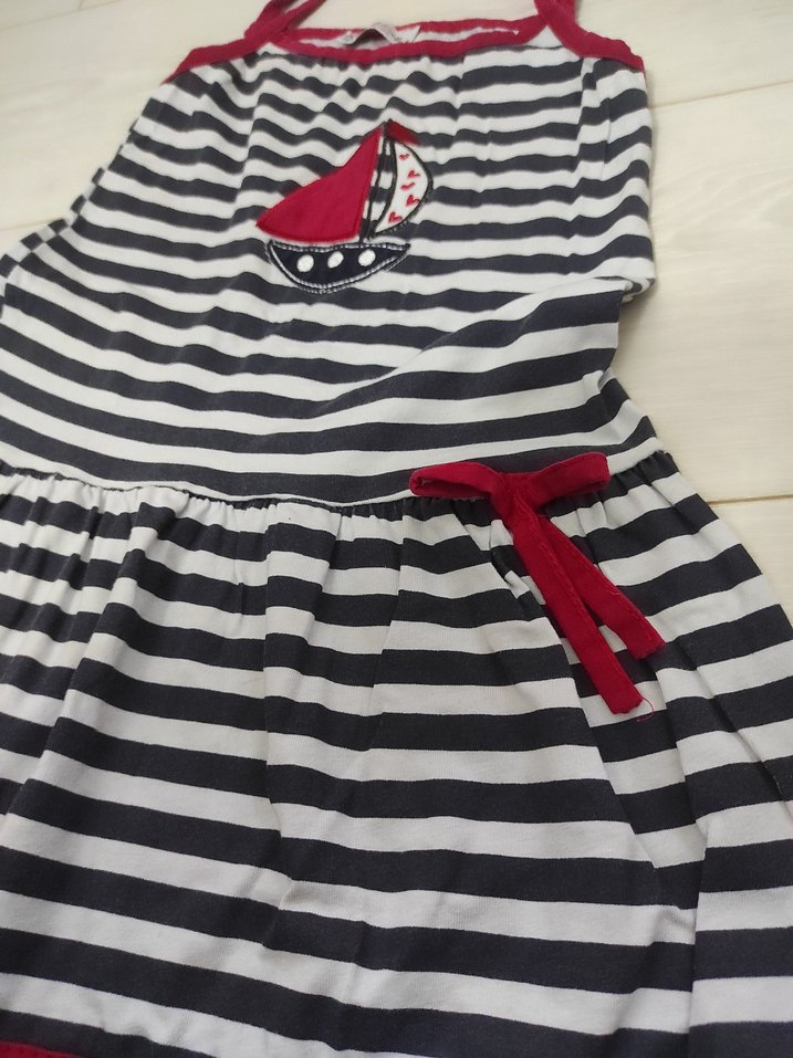 Çizgili Kız Çocuk Elbise - Görsel 2