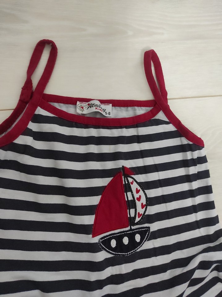 Çizgili Kız Çocuk Elbise - Görsel 3