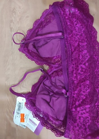 Mor Dantelli Mini Sütyen ve Külot Takımı - Görsel 5