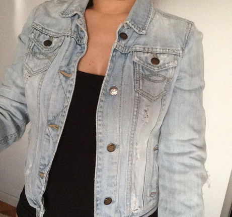 Abercrombie & Fitch Buz mavisi kot ceket abercrombie
