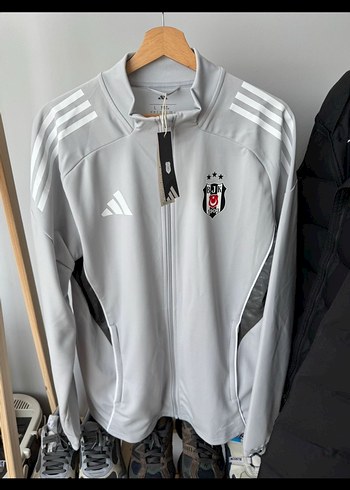 Gri Beşiktaş Fermuarlı Uzun Kollu Sweatshirt