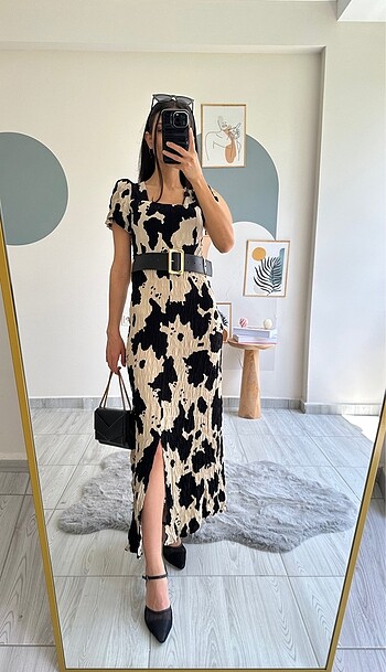 Cow desen elbise