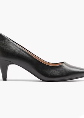 Siyah Deri Stiletto Ofis Ayakkabısı - Görsel 4