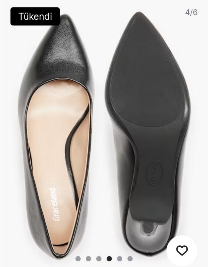 Siyah Deri Stiletto Ofis Ayakkabısı - Görsel 2