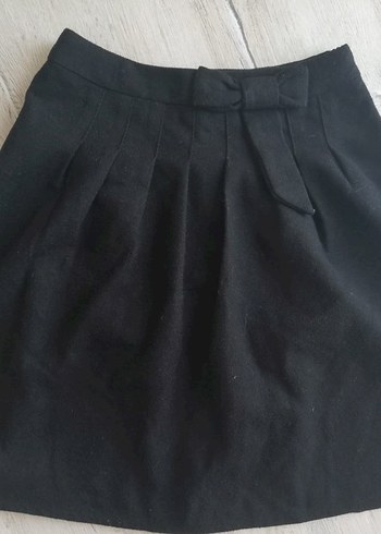 Koton Fiyonk Detaylı Kışlık Kaşe Siyah Mini Etek - Görsel 3