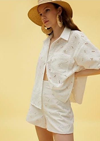 Fisto Beyaz Kadın Şort - Görsel 3