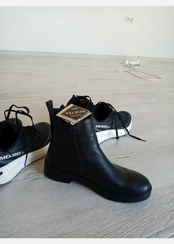 Goretex(su geçirmez)Hakiki Deri Chelsea Kadın Bot - Görsel 11