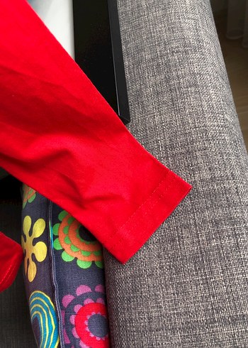 Kız Çocuk Kırmızı Uzun Kollu Atatürk Baskılı Tişört - Görsel 6