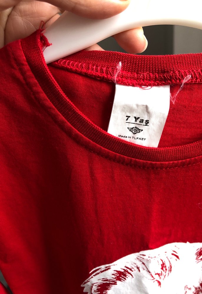 Kız Çocuk Kırmızı Uzun Kollu Atatürk Baskılı Tişört - Görsel 3