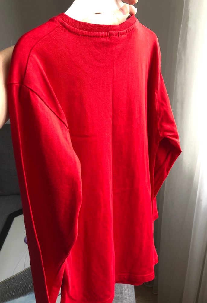 Kız Çocuk Kırmızı Uzun Kollu Atatürk Baskılı Tişört - Görsel 5