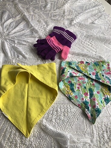 Kız çocuk yaka önü önlük eldiven - Görsel 11