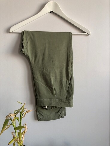 Kumaş çölüne marka açık yeşil Pantalon