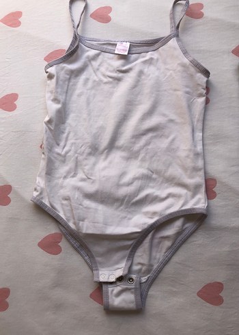 LC Waikiki Çocuk Beyaz ve Siyah İnce Askılı Bodysuit zıbın