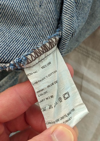 s Beden mavi Renk Düğmeli Mavi Denim Ceket