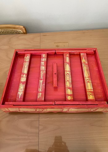 Renkli Katlanabilir Ahşap Kahvaltı Tepsisi - Görsel 3