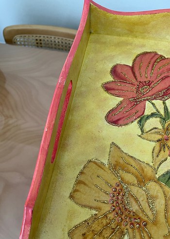 Renkli Katlanabilir Ahşap Kahvaltı Tepsisi - Görsel 4