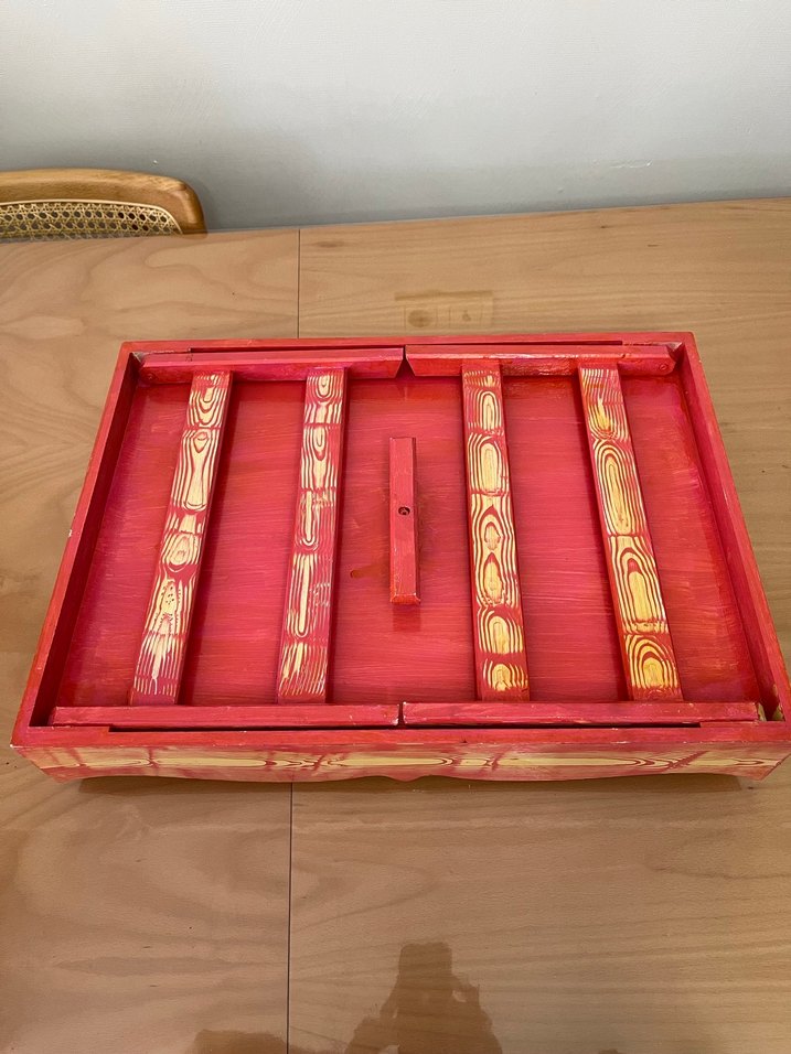 Renkli Katlanabilir Ahşap Kahvaltı Tepsisi - Görsel 3