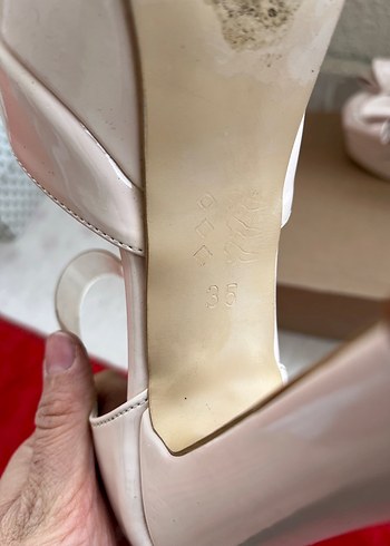 Pembe Platform Topuklu Fiyonklu Kadın Ayakkabı - Görsel 4