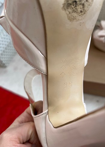 Pembe Platform Topuklu Fiyonklu Kadın Ayakkabı - Görsel 5