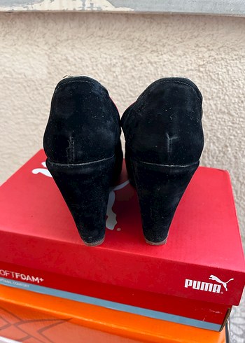 Kırmızı Süet Fiyonklu Yüksek Topuklu Stiletto - Görsel 3