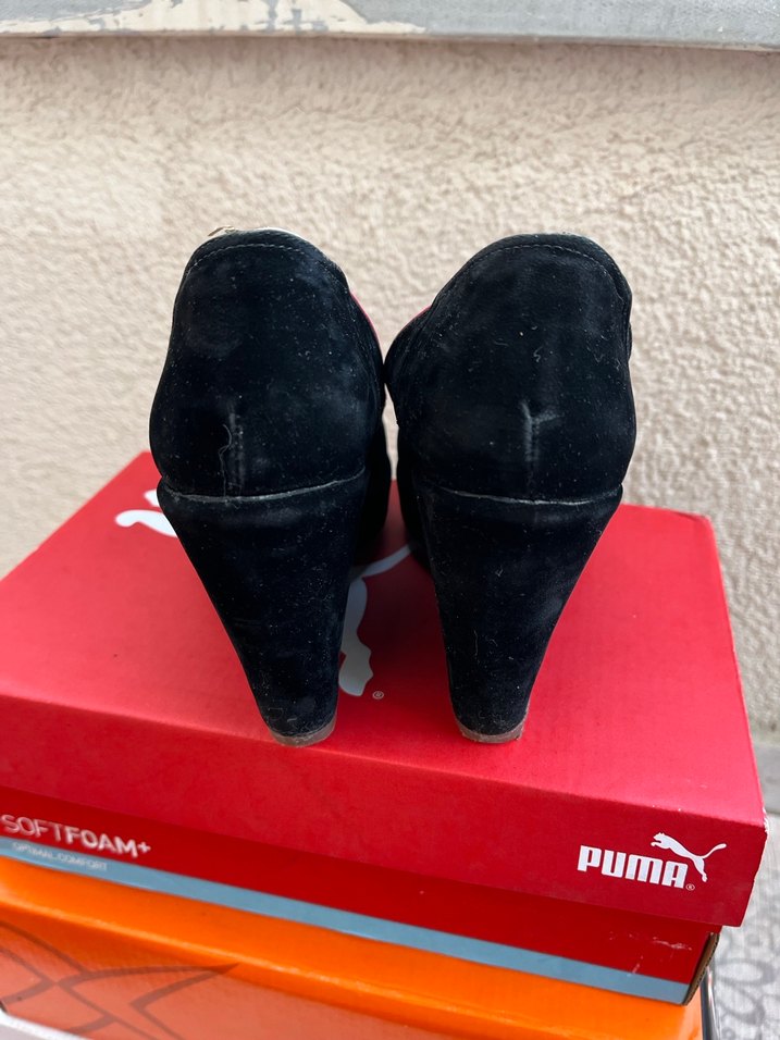 Kırmızı Süet Fiyonklu Yüksek Topuklu Stiletto - Görsel 3