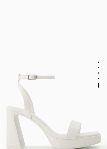BERSHKA Beyaz Platform Topuklu Kadın Sandalet - Görsel 5