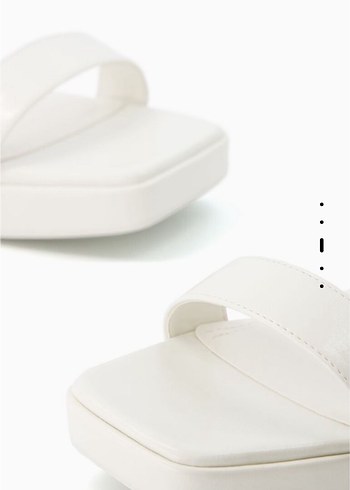 BERSHKA Beyaz Platform Topuklu Kadın Sandalet - Görsel 3