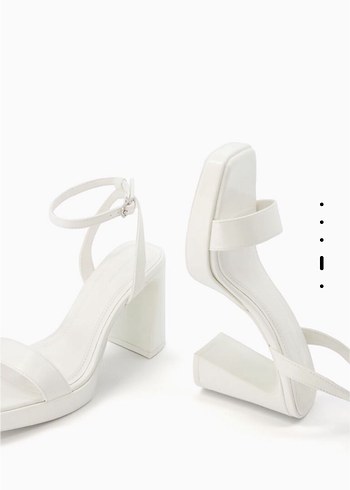 BERSHKA Beyaz Platform Topuklu Kadın Sandalet - Görsel 4