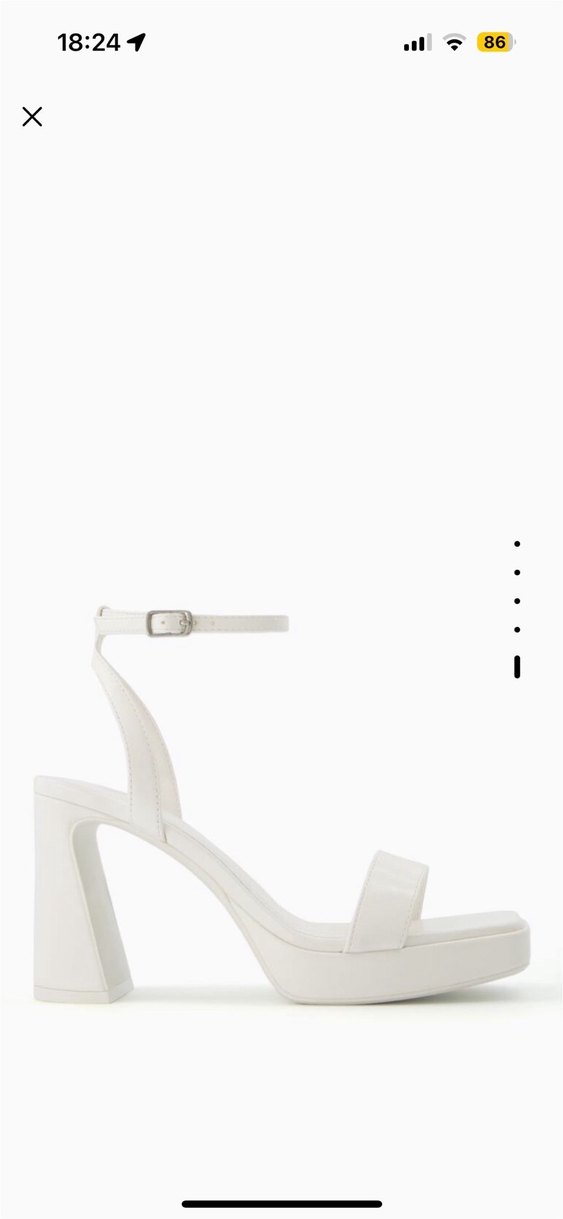 BERSHKA Beyaz Platform Topuklu Kadın Sandalet - Görsel 5