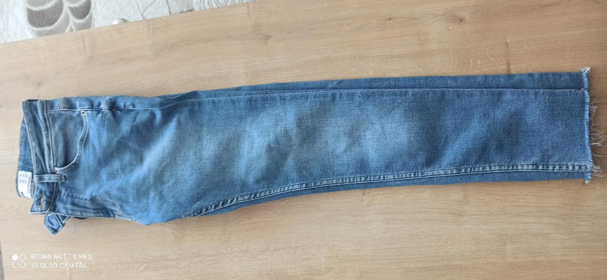Düğmeli Normal Boy Mavi Kadın Denim Pantolon - Görsel 5
