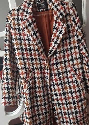 Düğmeli Kahverengi Midi Kadın Kaban - Görsel 2