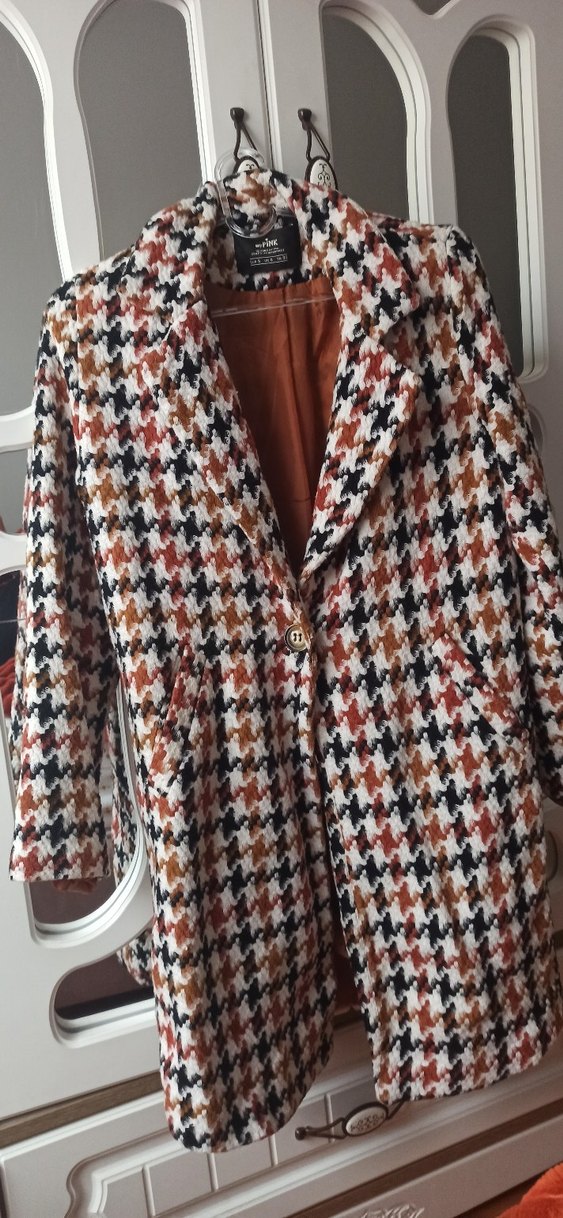 Düğmeli Kahverengi Midi Kadın Kaban - Görsel 2