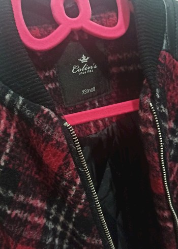 Bordo Ekoseli Deri Ceket - Görsel 3